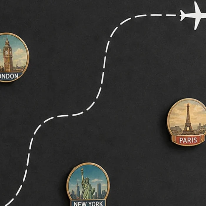 TripTale – Black Round Travel Magnet Display Board