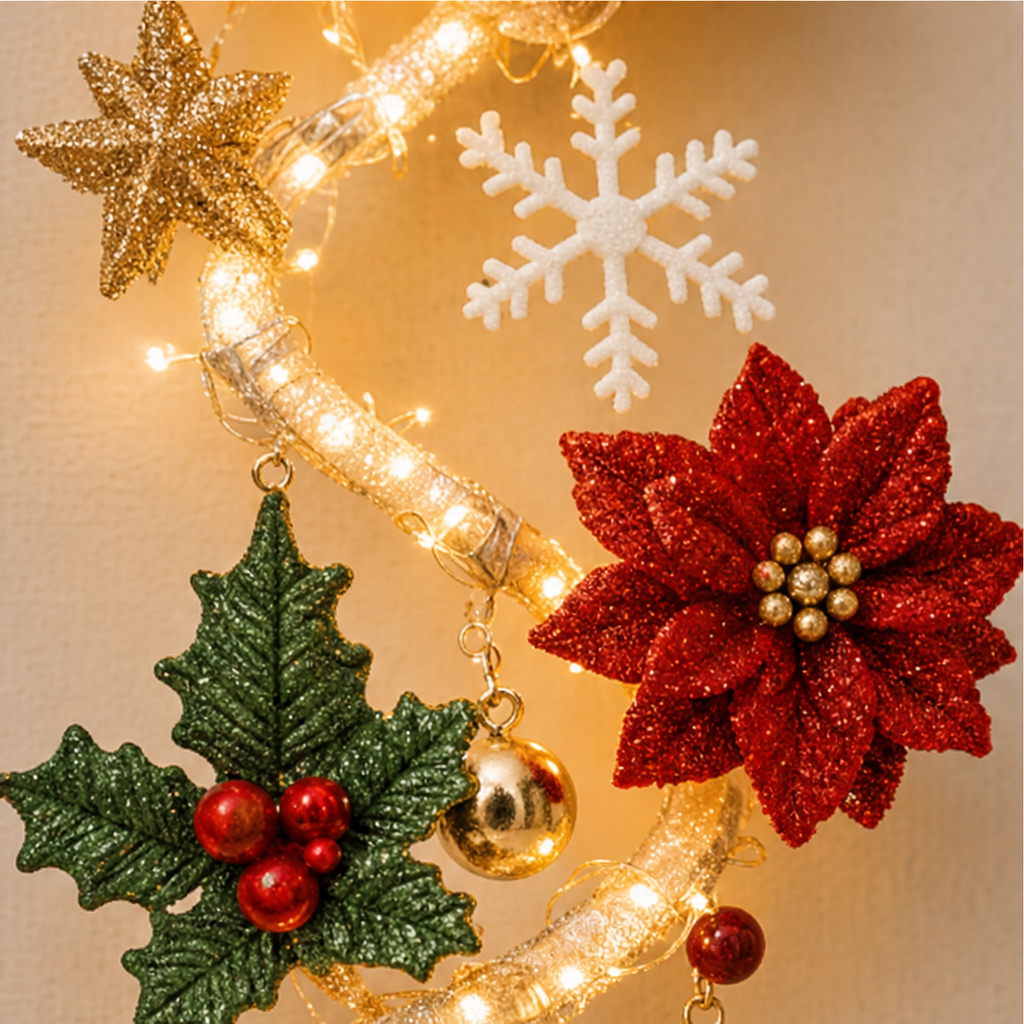 NoelGlow – Illuminated Cascading Christmas Door Hanger