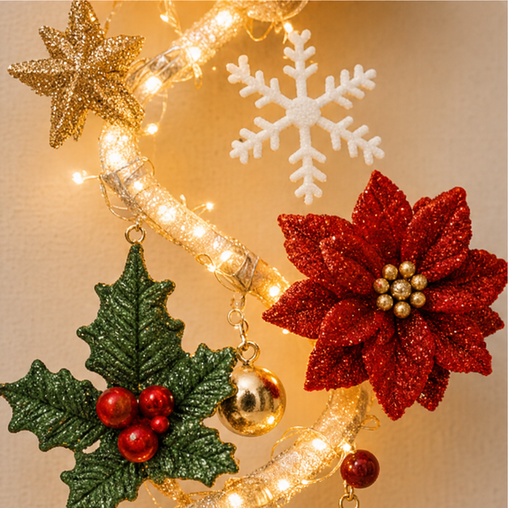 NoelGlow – Illuminated Cascading Christmas Door Hanger