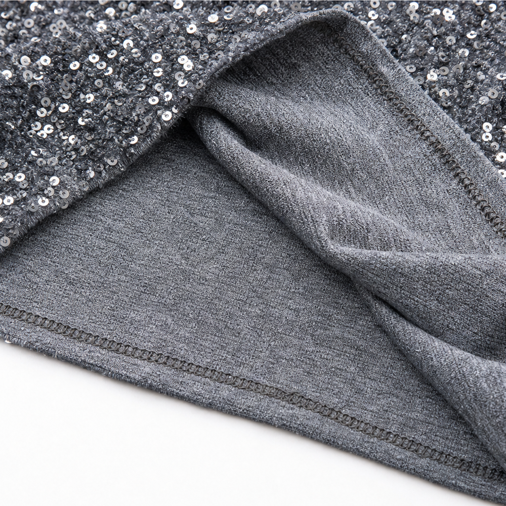 Glimmerelle – Sequin Elastic Waist Wide-Leg Pants