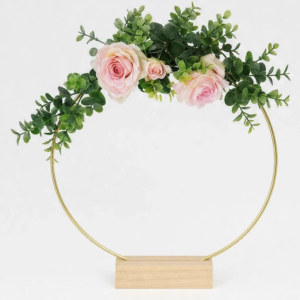 Florenza – Gold Iron Hoop Floral Centerpiece Stand