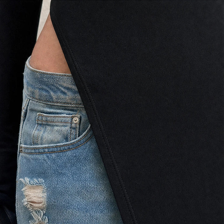 Slitelle – Asymmetric High-Slit Longline Top