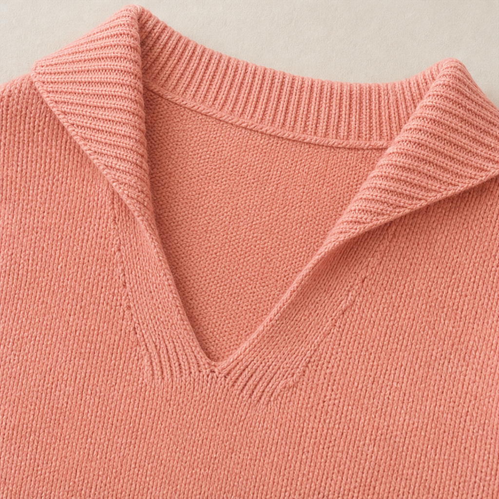 Lapella – Lapel Collar V-Neck Sweater
