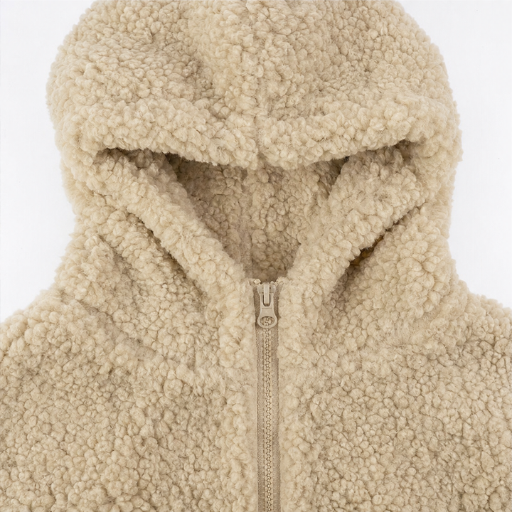 Cozelia – Fuzzy Hooded Zip-Up Fleece Jacket