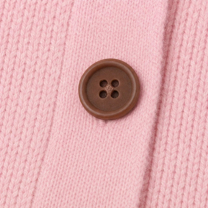 Wearbella – Contrast-Button Turn-Back Collar Knit Cardigan