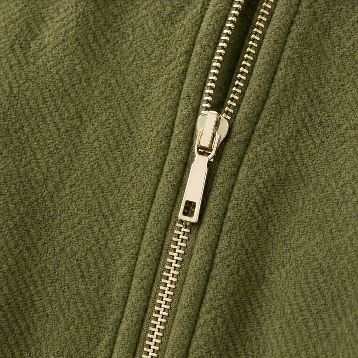 Wearbella – Textured Batwing Drawstring Collar Zip Jacket