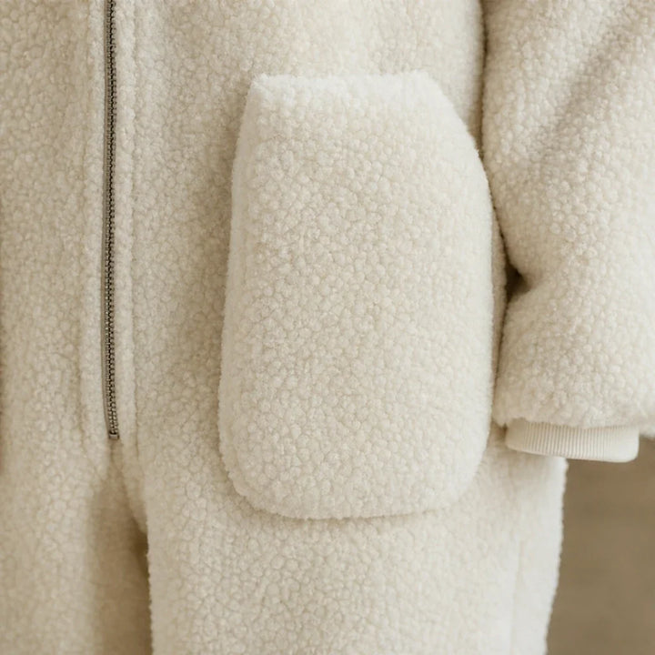 Cozyline – Hooded Zip-Front Straight-Leg Jumpsuit