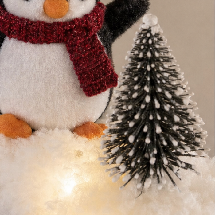 Snowy Stairway – Penguin Faux Snow Staircase Garland