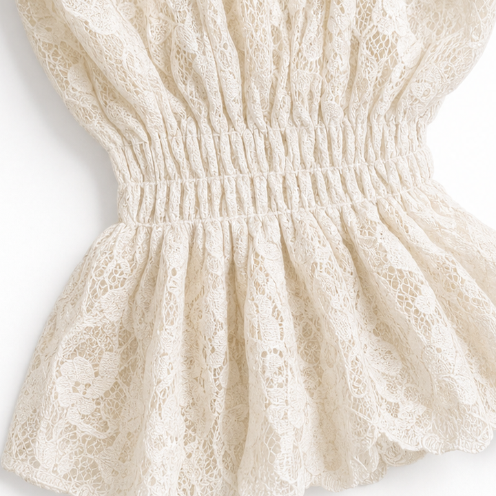 Wearbella – Floral Crochet Lace Open-Front Blouse