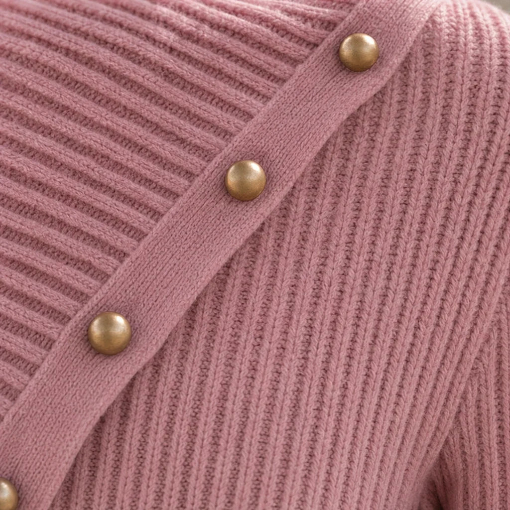 Velaine – Asymmetric Off-Shoulder Ribbed Sweater