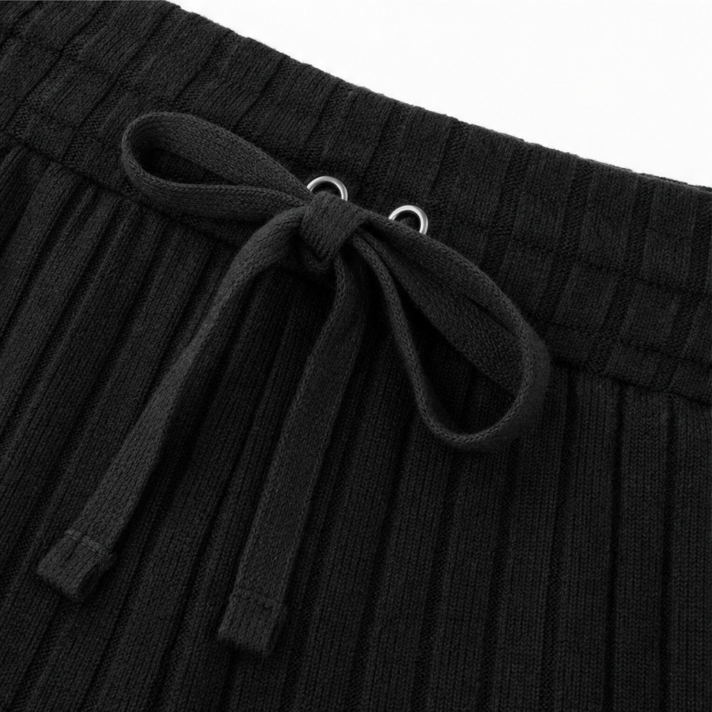 Ribbella – Ribbed-Knit Top And Straight-Leg Pants Set