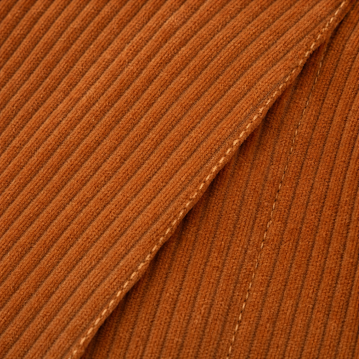 Draperie – Asymmetric Button-Wrap Corduroy Top