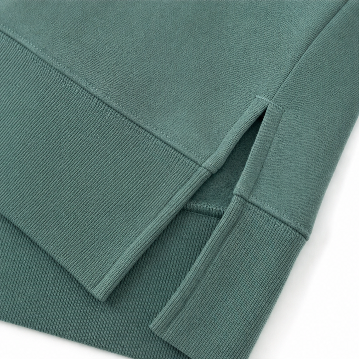 Cozelle – Thumbhole Sleeve Side-Slit Loungewear Set