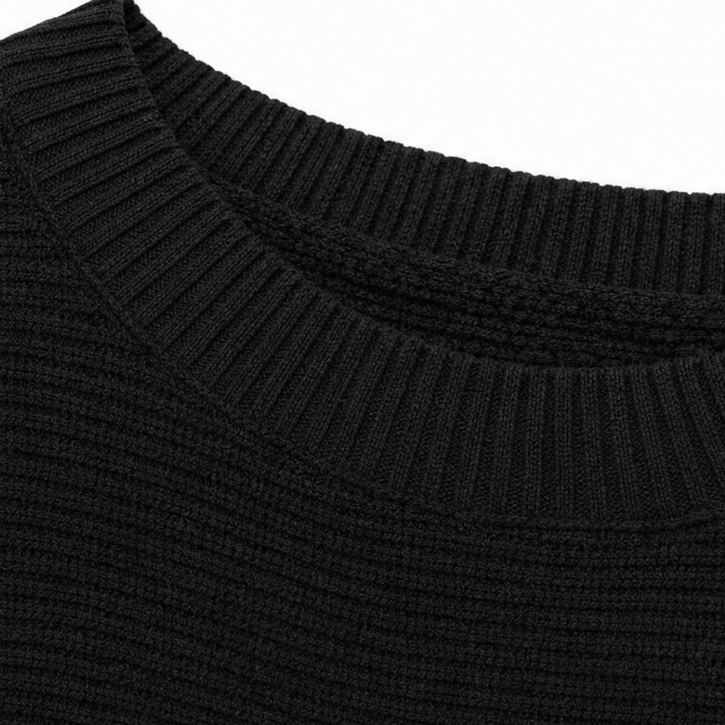 Drapeva – Fitted Cuff Batwing Knit Pullover