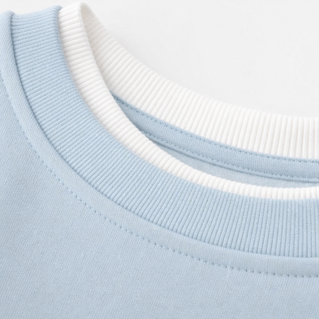 Layerly – Faux-Layer Collar And Cuff Knit Sweater