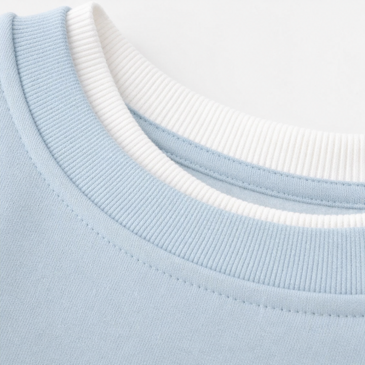 Layerly – Faux-Layer Collar And Cuff Knit Sweater