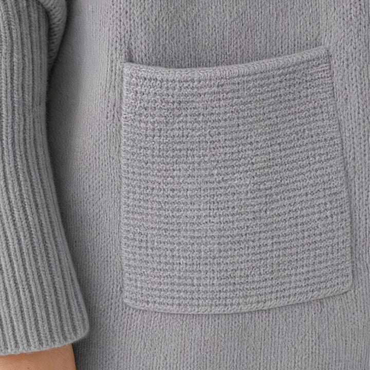 Veloura – Oversized Turtleneck Pocket Poncho Sweater
