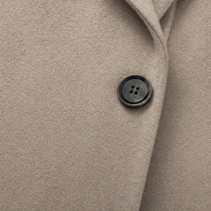 Adelyn – Oversized Taupe Long-Sleeve Coat