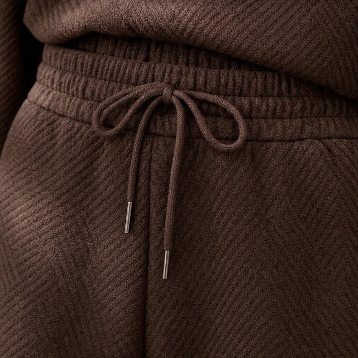 Polora – Knitted Polo Top And Wide-Leg Trouser Set