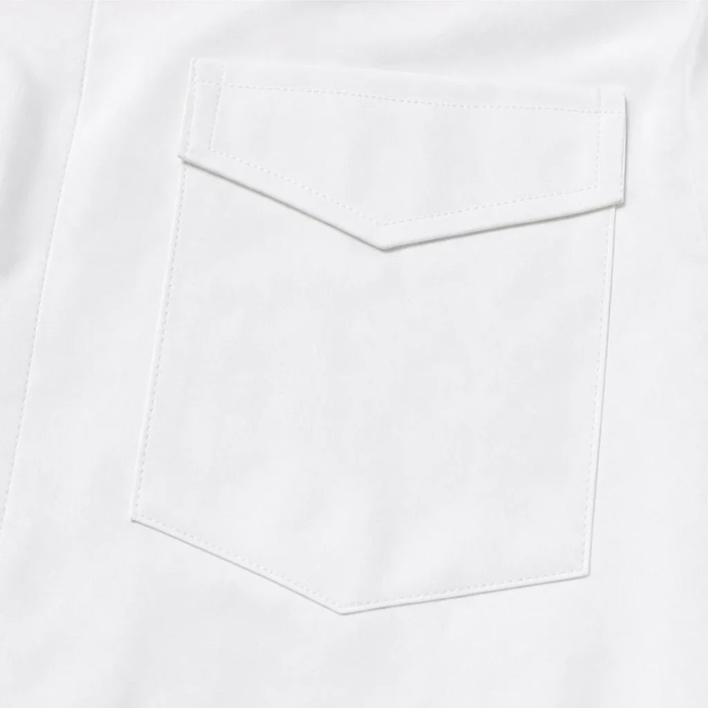 Poise – Dual Flap Pocket Curved Hem Button-Down Shirt