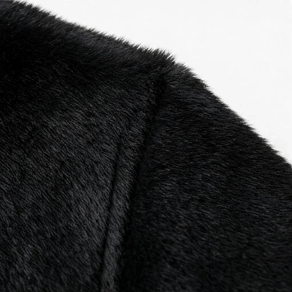 Veloura – Long Plush Faux-Mink Knit Coat