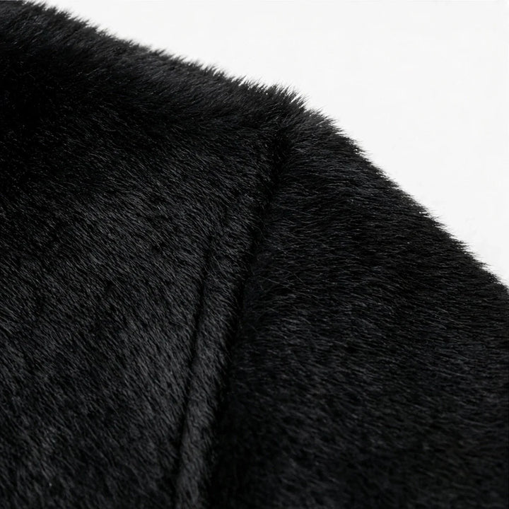 Veloura – Long Plush Faux-Mink Knit Coat