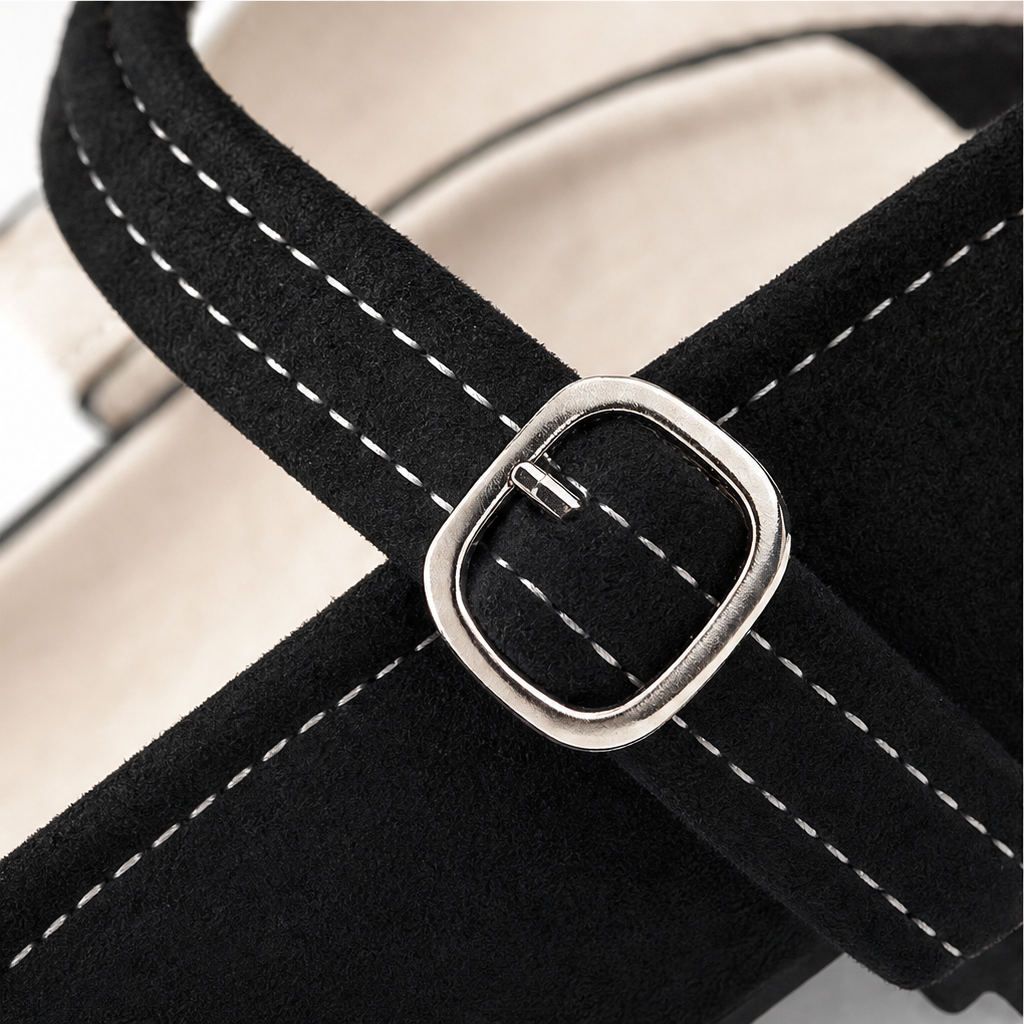 Maribelle – Square-Toe Buckle Mary Jane Flats