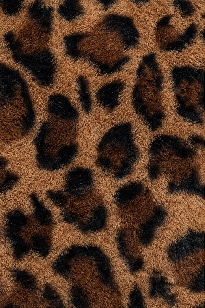 Leora – Leopard Print Faux Fur Longline Coat