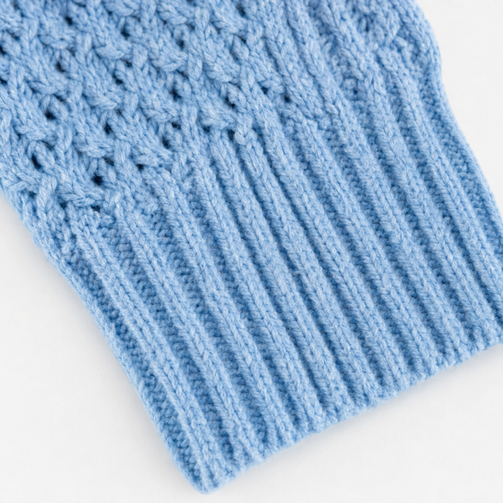 Cozyelle – Hollow-Out Cable-Knit Sleeve Sweater