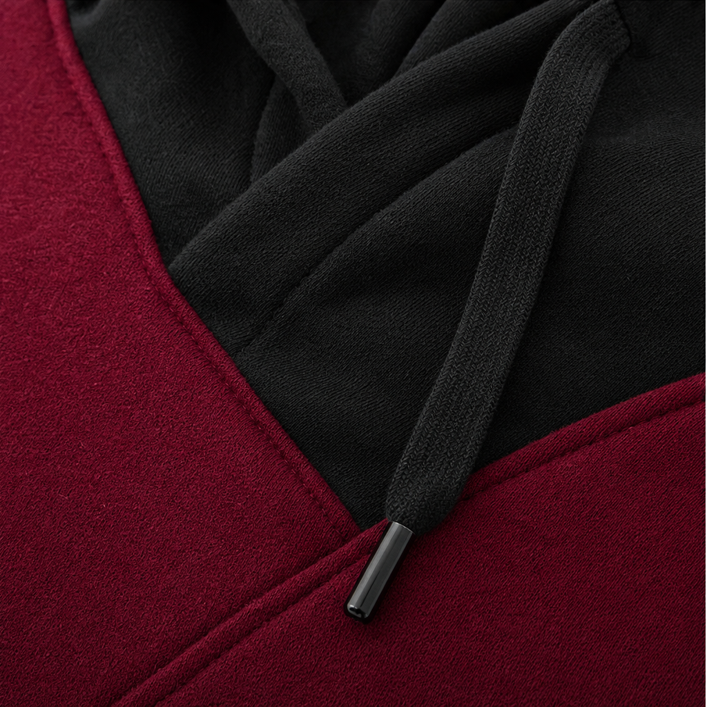 Vela – V-Neck Color-Block Oversized Hoodie
