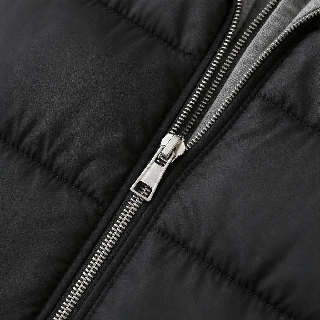 Layerelle – Quilted Panel Hooded Knit Jacket