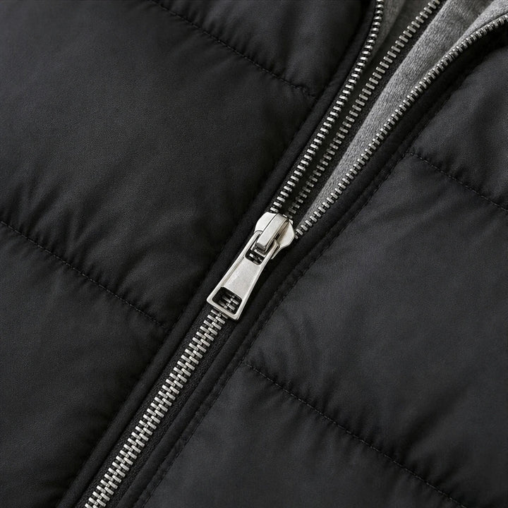 Layerelle – Quilted Panel Hooded Knit Jacket