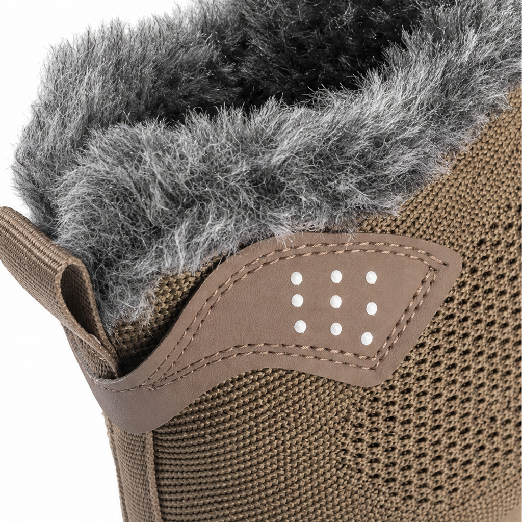 Plushway – Fleece-Lined Brown Casual Shoes
