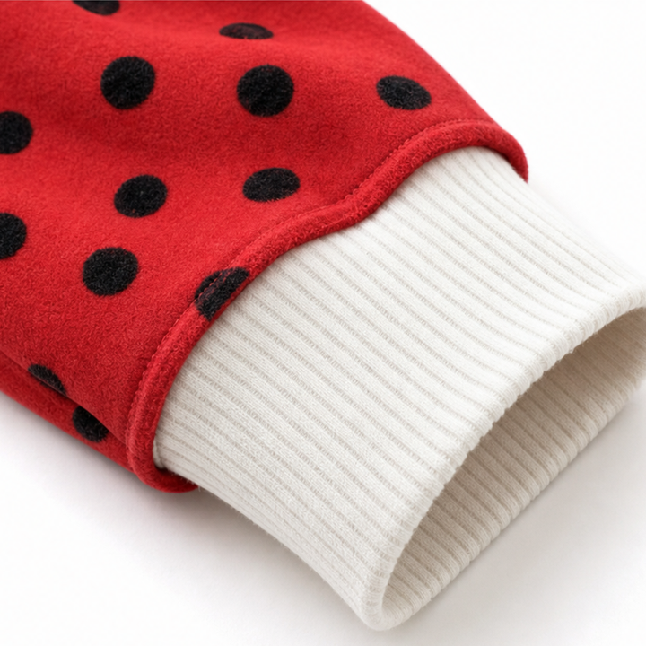Wearbella – Layered-Look Polka Dot Pullover Sweatshirt