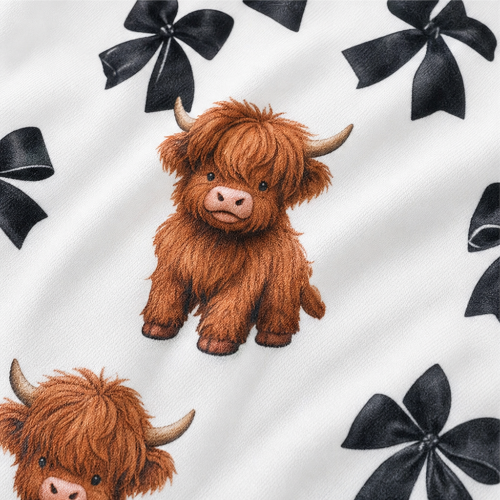 Highland Haven – Highland Cow Print Three-Piece Pajama Set