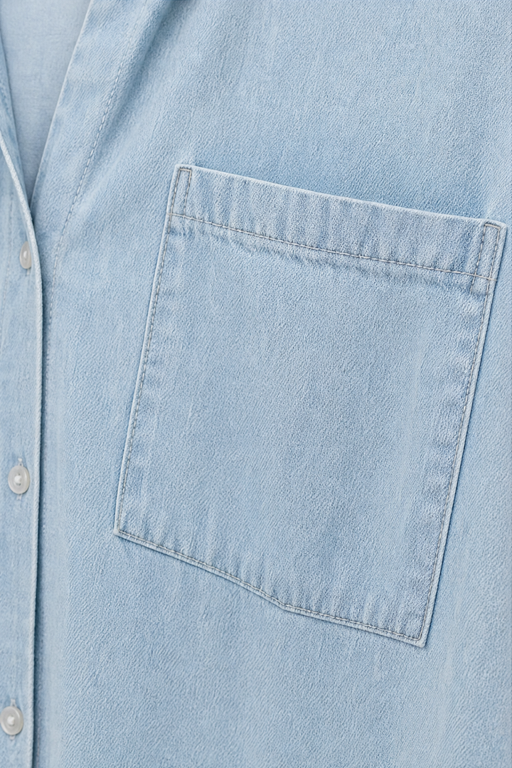 Wearbella – Oversized Soft Chambray Denim Shirt