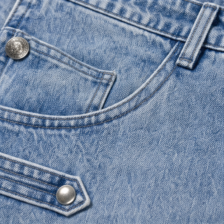 Buckleline – Side Buckle Wide-Leg Jeans