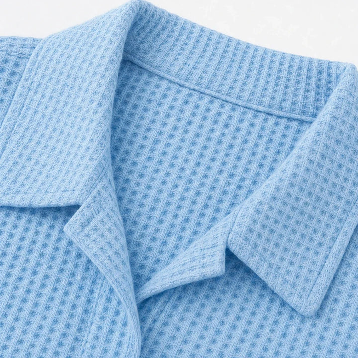 Waffle & Co. – Textured Waffle-Knit Button-Front Shirt Jacket