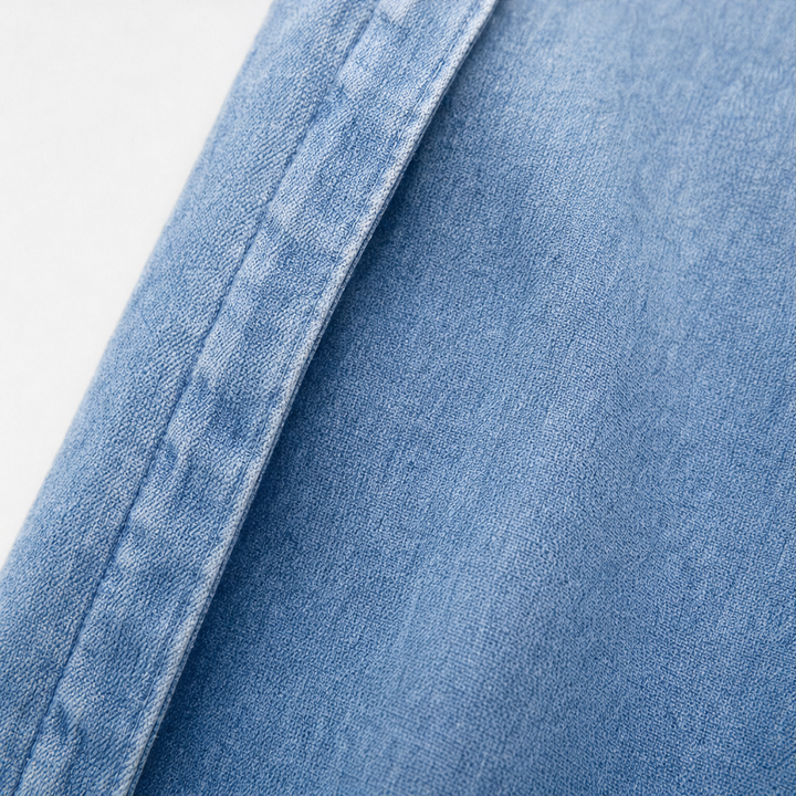 Ruffledenim – Ruffle-Trim Open-Front Denim Look Cardigan