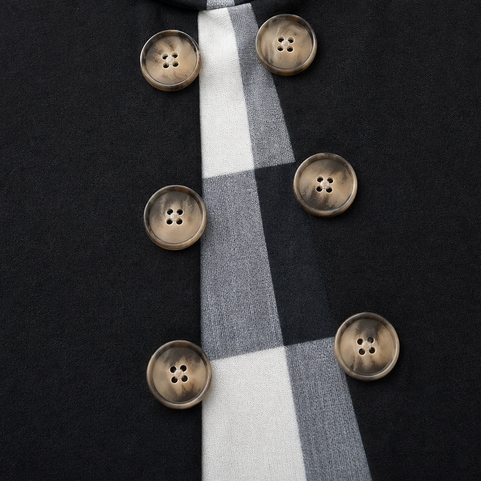Layerella – Plaid-Detail Faux-Layered Long-Sleeve Tunic