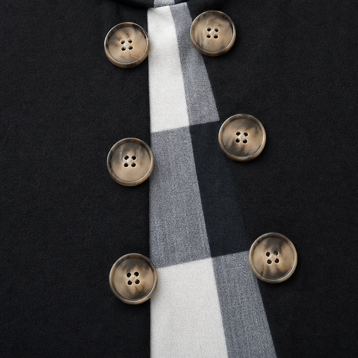Layerella – Plaid-Detail Faux-Layered Long-Sleeve Tunic