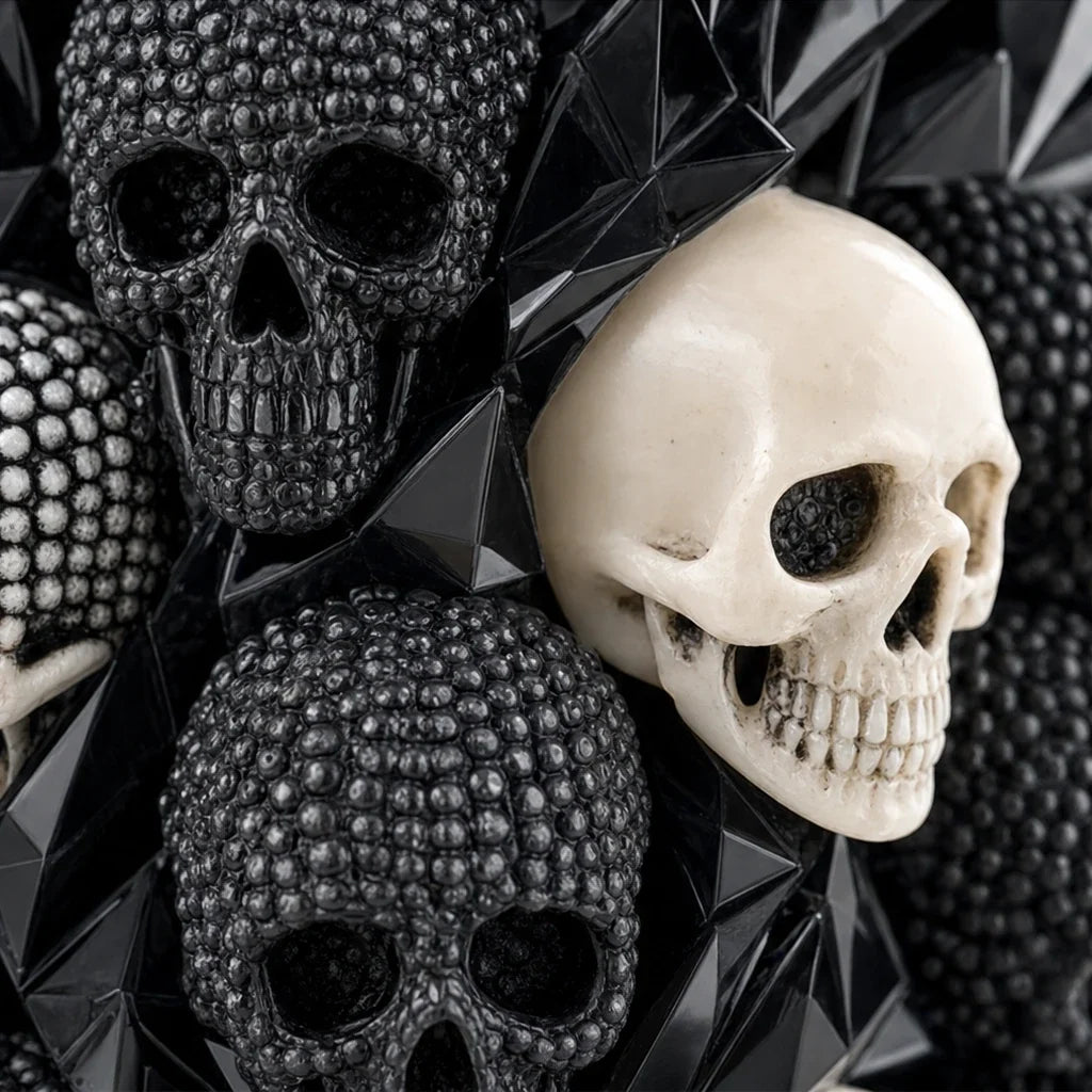 Ravenora – Sculpted Raven And Skull Decorative Vase