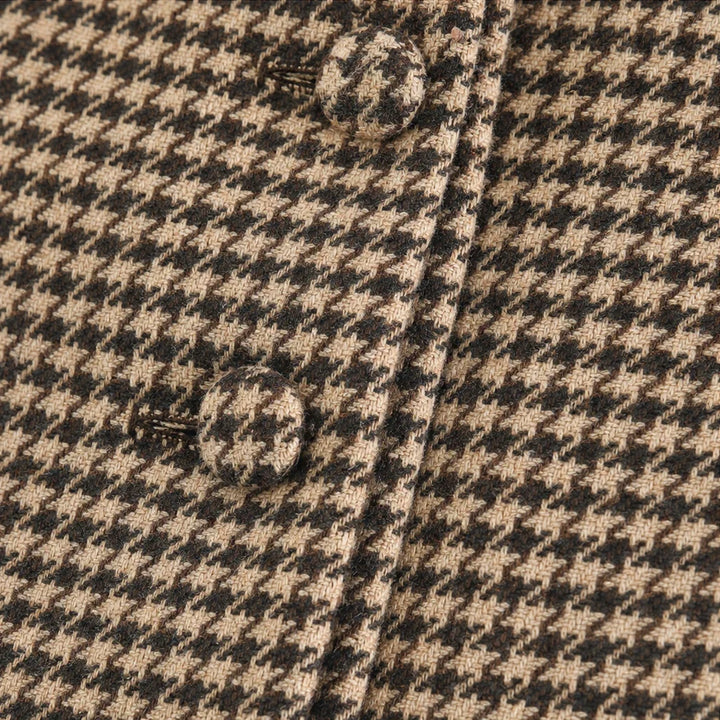 Houndstooth & Hem – Houndstooth Stand-Collar Tweed Vest