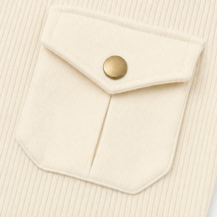 Ribette – Ribbed Henley Placket Long Sleeve Top