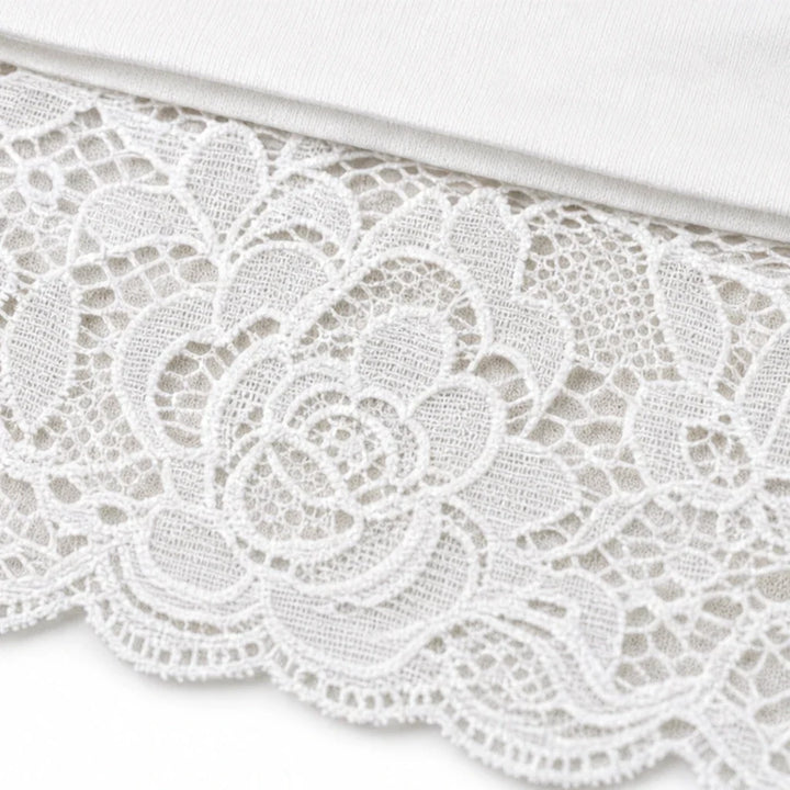 Florenza – Floral Lace Cowl-Neck Knit Top