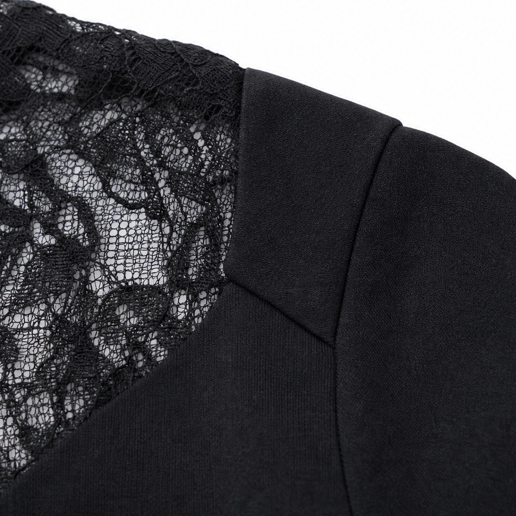 Florenza – Floral Lace V-Neck Long-Sleeve Blouse