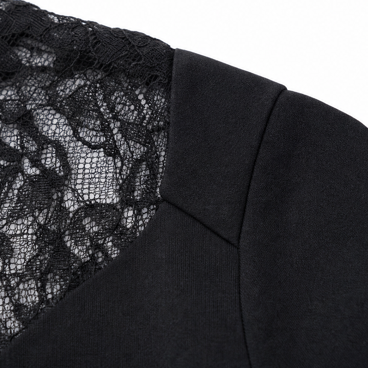 Florenza – Floral Lace V-Neck Long-Sleeve Blouse