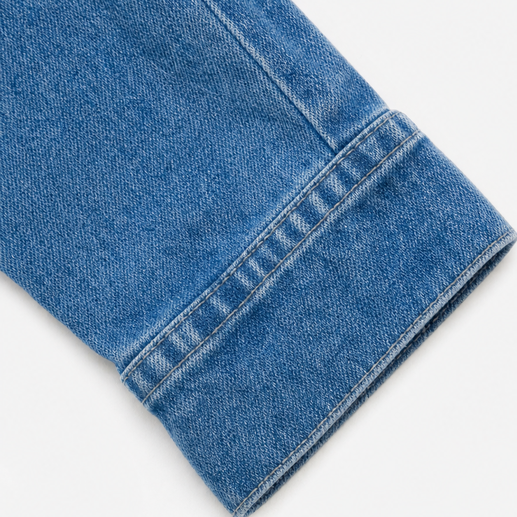 Denimelle – Soft-Washed Batwing Denim Tunic
