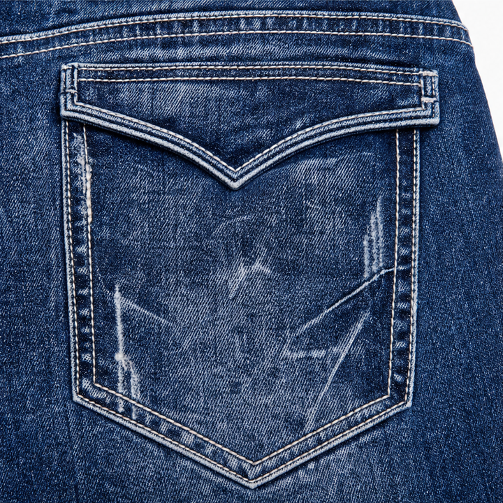 Trueline Denim – Button-Cuff Straight-Flare Slim Jeans