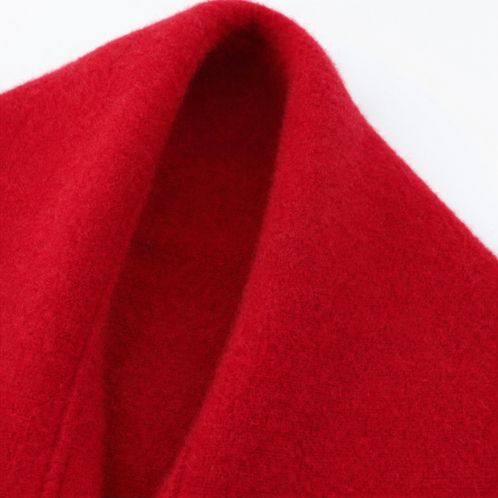 Mantelle – Draped Shawl Collar Open-Front Wool Coat